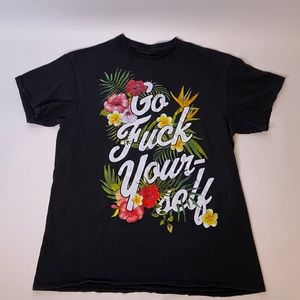 Tropical “Go F*ck Yourself” Black Tee